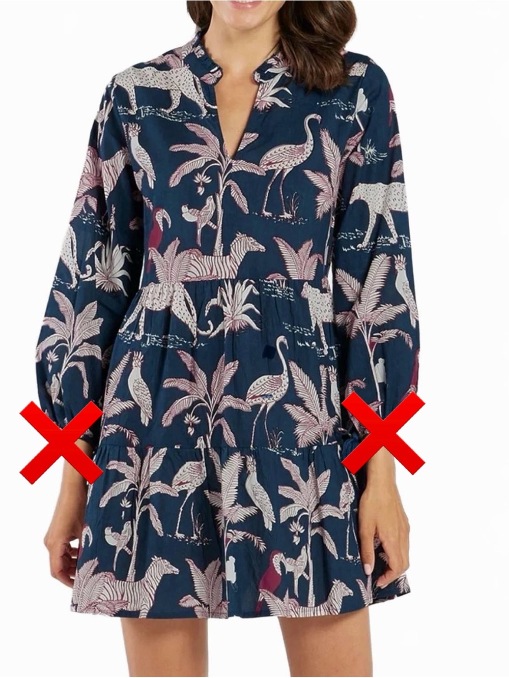 Jude Connally Navy Tropical Animal Print Mini Dress